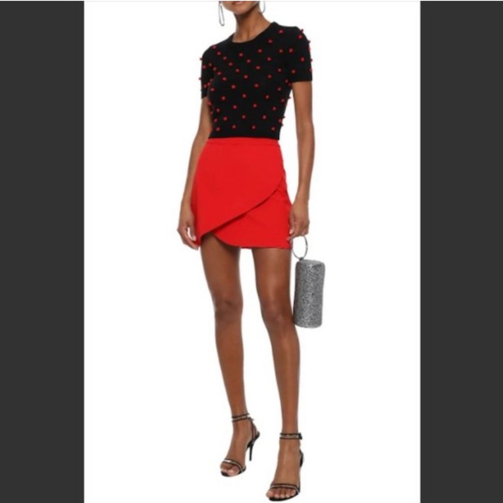 Alice + Olivia Dasia Red Mini Skirt